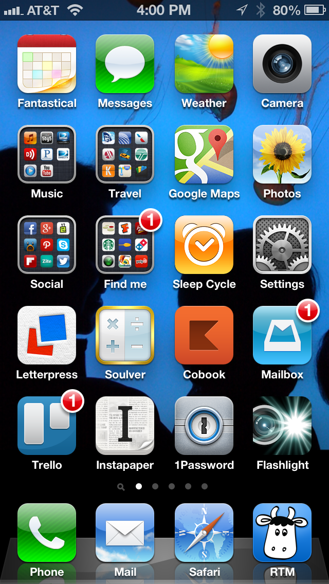 iPhone home screen