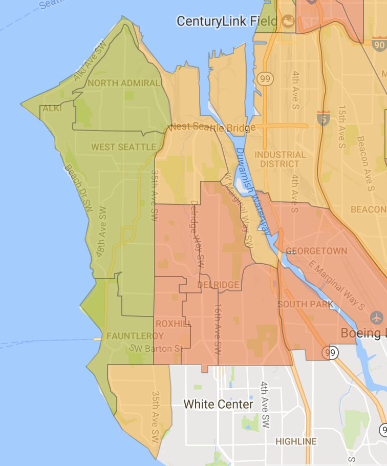 West Seattle Neighborhood Map